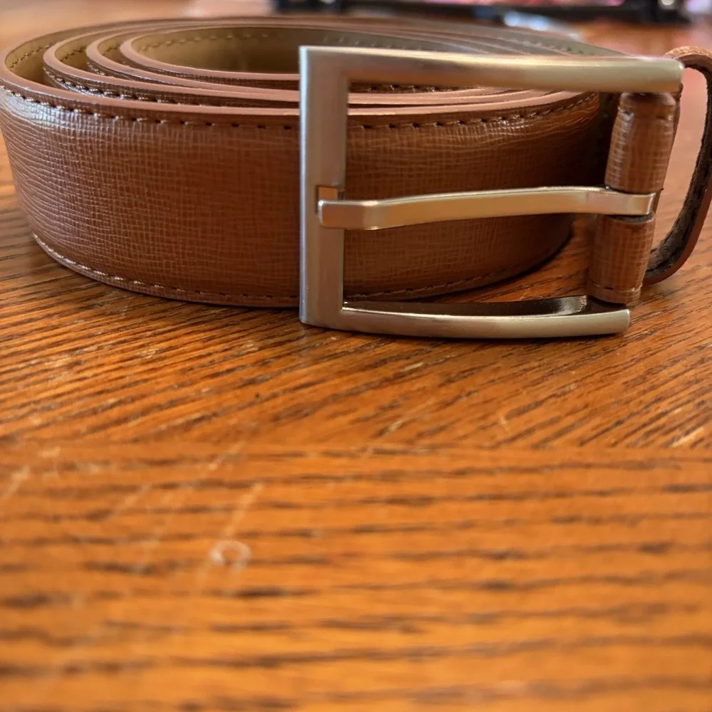 Neiman Marcus Brown Leather Belt Sz 38 Work Career Preppy Classic Frat Church